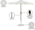 Fiji - Aluminum Patio Umbrella With Round White And Teak Base