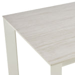 Breeze - Powder Coated Metal Rectangle Outdoor Dining Table With Sintered Stone Table Top - Cream