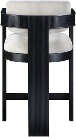 Sacha - Linen Stool With Black Base