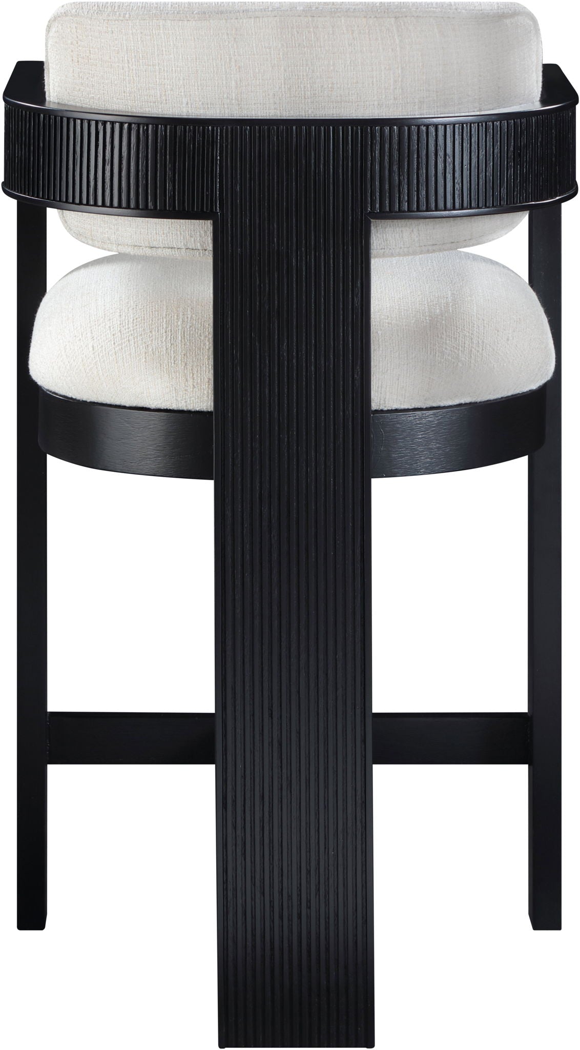 Sacha - Linen Stool With Black Base
