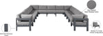 Nizuc - Outdoor Patio 13 Piece Modular Sectional With Gray Frame