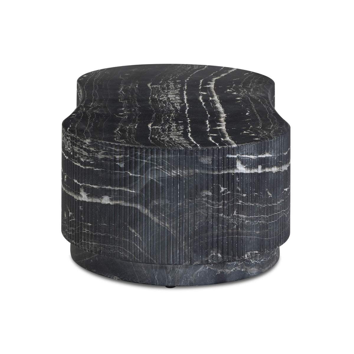Hades - Indoor / Outdoor Faux Marble Concrete Coffee Table - Black