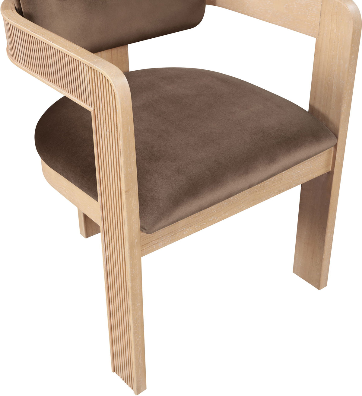 Sacha - Velvet Dining Chair With Natural Base (Set of 2)