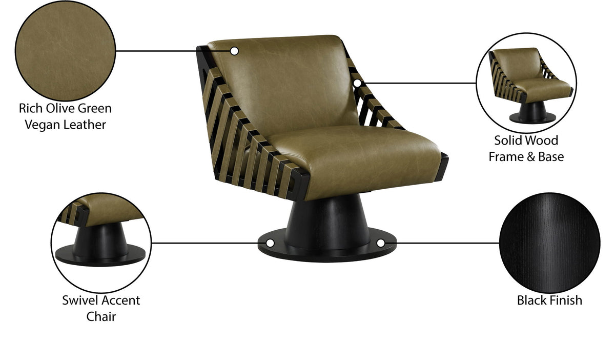 Millwin - Swivel Accent Chair With Black Base