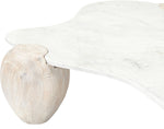 Liona - Marble And Acacia Wood Coffee Table