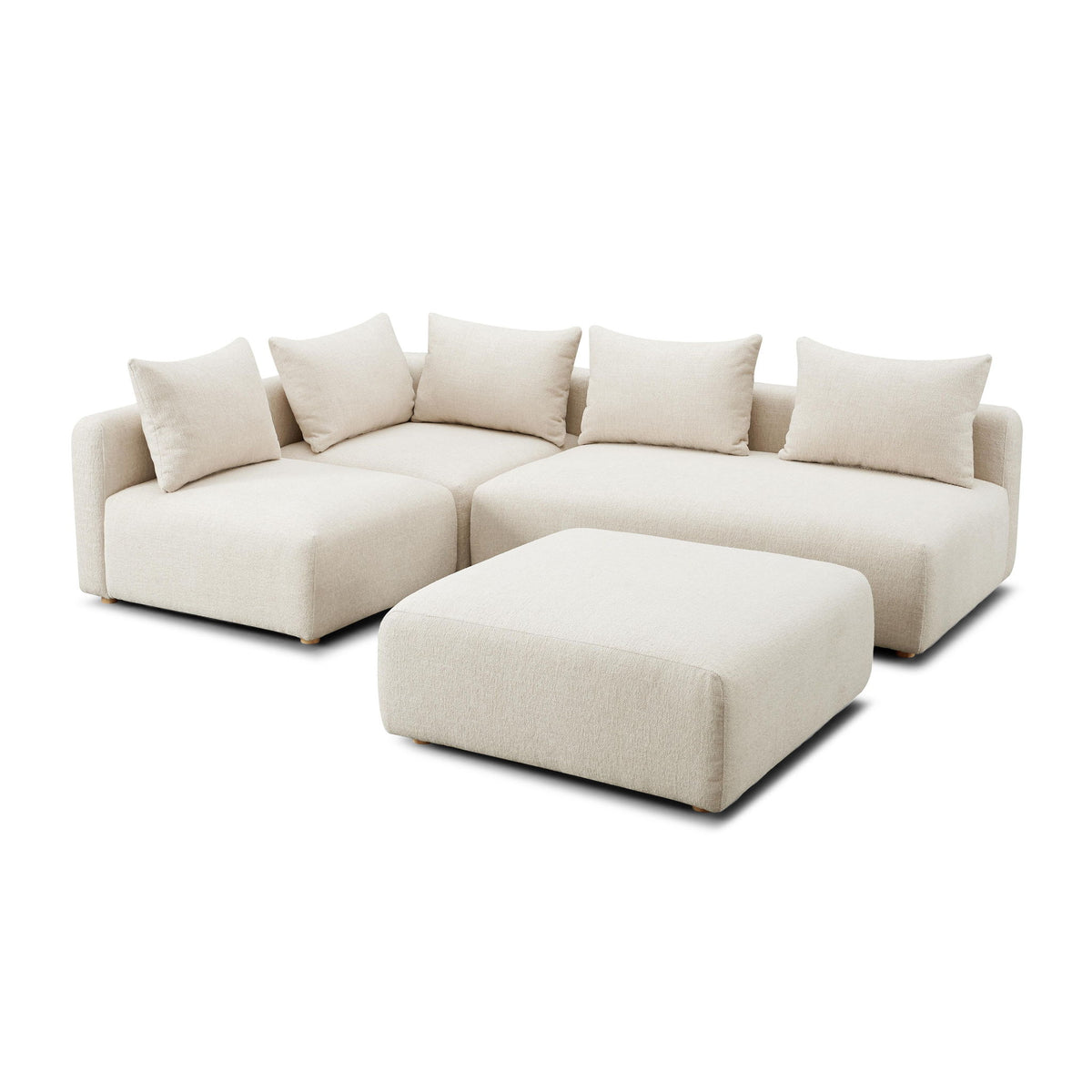 Hangover - 4-Piece Modular Chaise Sectional - Cream