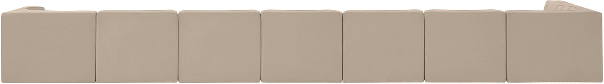 Rummi - Velvet Performance Fabric Upholstered 8 Piece Modular Sectional, L-Shaped (Right)