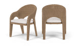 Seacrest - Olefin Water Resistant Fabric And Wicker Outdoor Patio Dining Chair