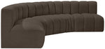 Arc - Boucle Fabric 5 Piece U-Shaped Modular Sofa