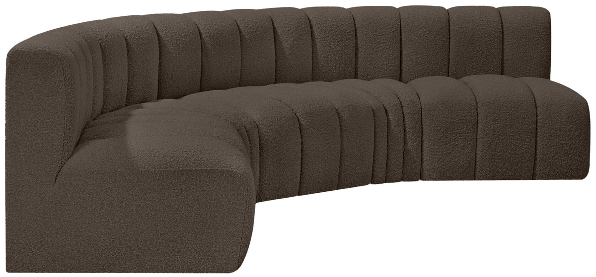 Arc - Boucle Fabric 5 Piece U-Shaped Modular Sofa