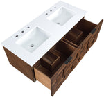 Leonardo - Engineered Stone And Solid Wood 24" Wall Mounted Bathroom Vanity