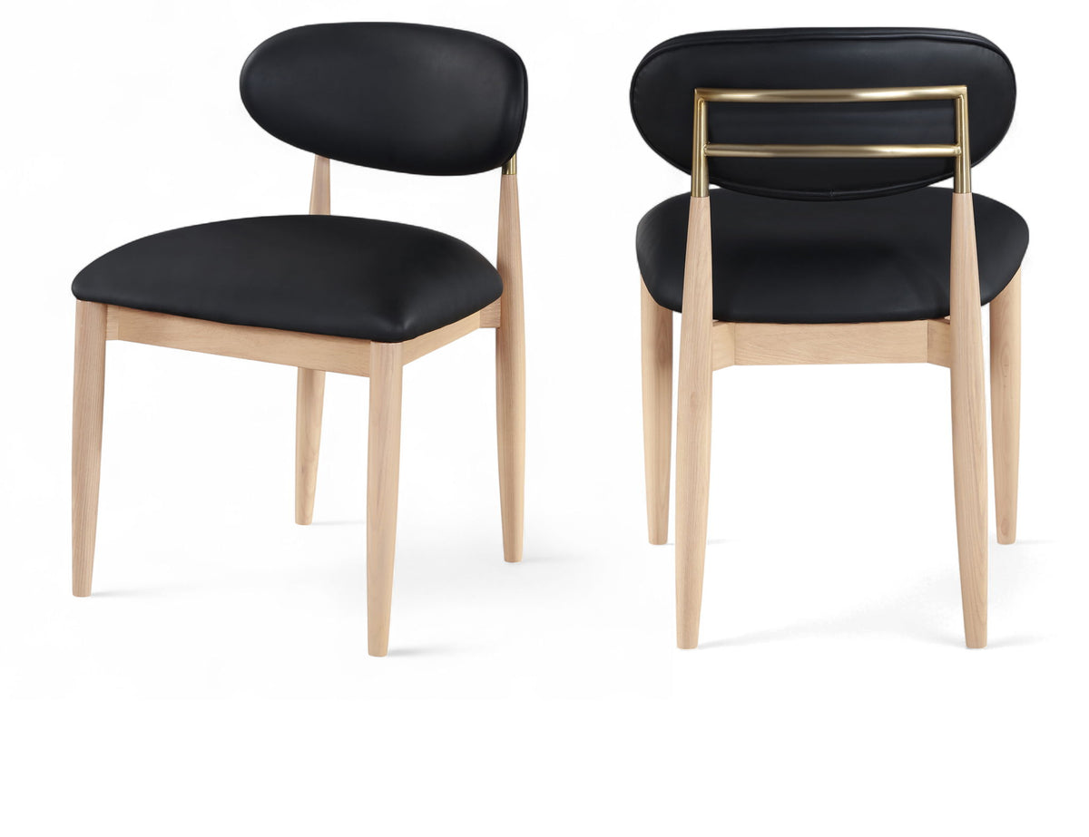 Riccio - Faux Leather Dining Side Chair (Set of 2) - Natural Frame