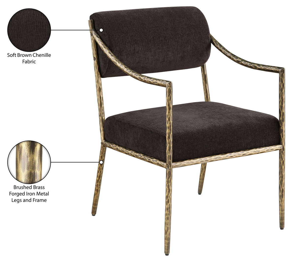 Bastille - Upholstered Dining Arm Chair (Set of 2) - Brass Frame