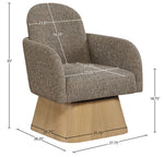 Marlowe - Linen Textured Fabric Upholstered Swivel Accent Chair - Stained Natural