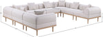 Laguna - 8 Piece Resilient Water Resistant Fabric 142" Upholstered Outdoor Patio Modular Sectional