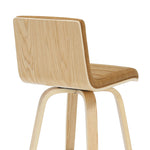 Vienna - 35.5" Swivel Counter Height Square Back Wood Bar Stool With Faux Leather Seat