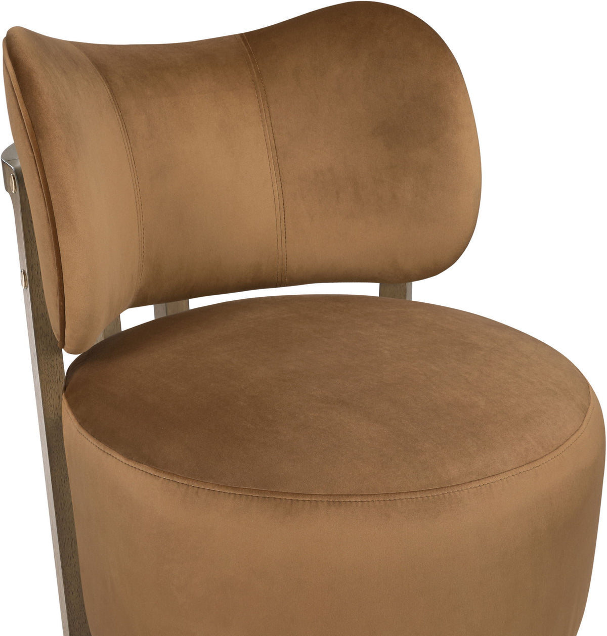 Elara - Velvet Upholstered Swivel Accent Chair - Stained Brown