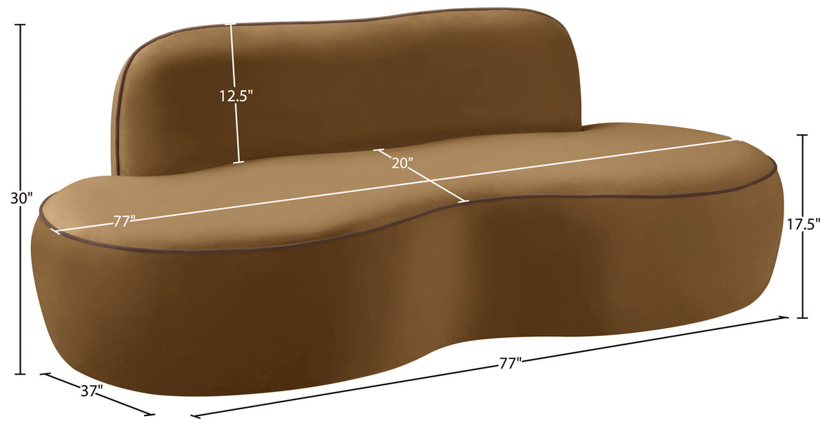 Swerve - Velvet 77" Upholstered Loveseat