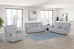 Chablis - Reclining Console Loveseat - Mist Gray