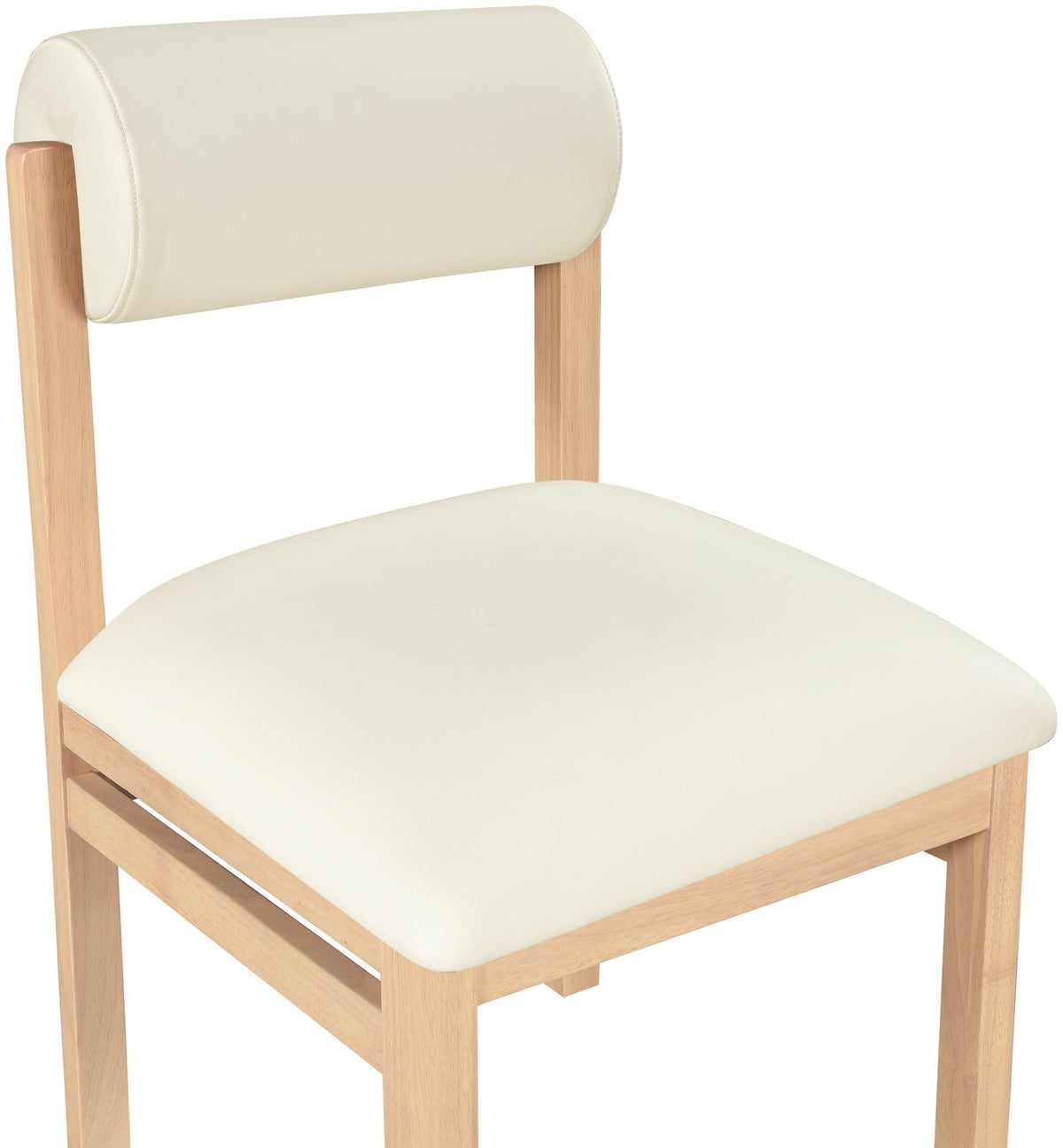 Roundhill - Faux Leather Dining Chair (Set of 2) - Natural Frame