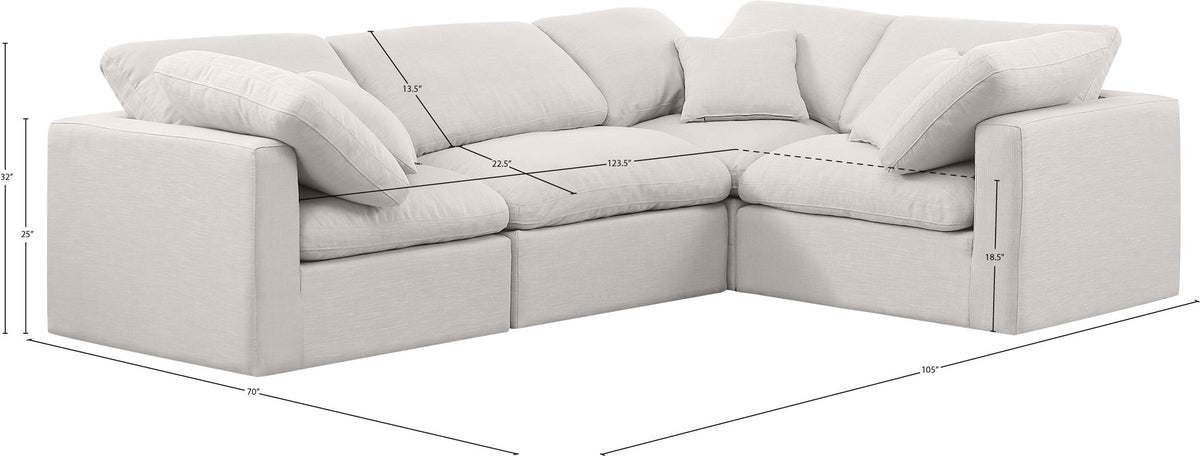 Indulge - Linen 4 Piece Modular Corner Sectional
