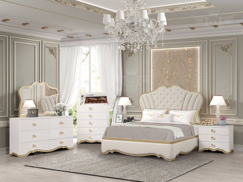 Athena - Queen Bed - Cream