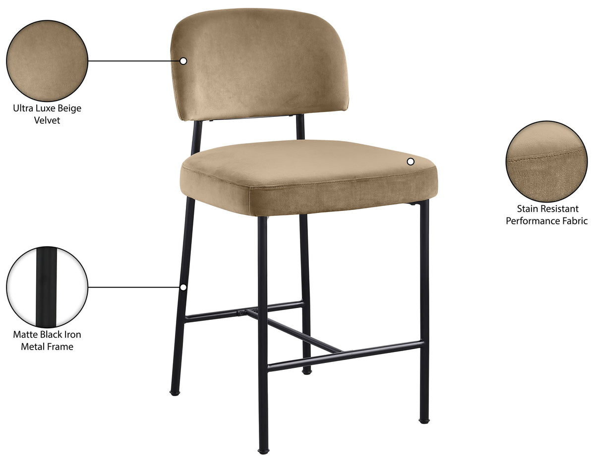 Zarelle - Performance Fabric Upholstered Counter Stool (Set of 2)