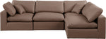 Comfy - 4 Piece Faux Leather Modular Armless Sectional