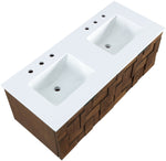 Leonardo - Engineered Stone And Solid Wood 24" Wall Mounted Bathroom Vanity