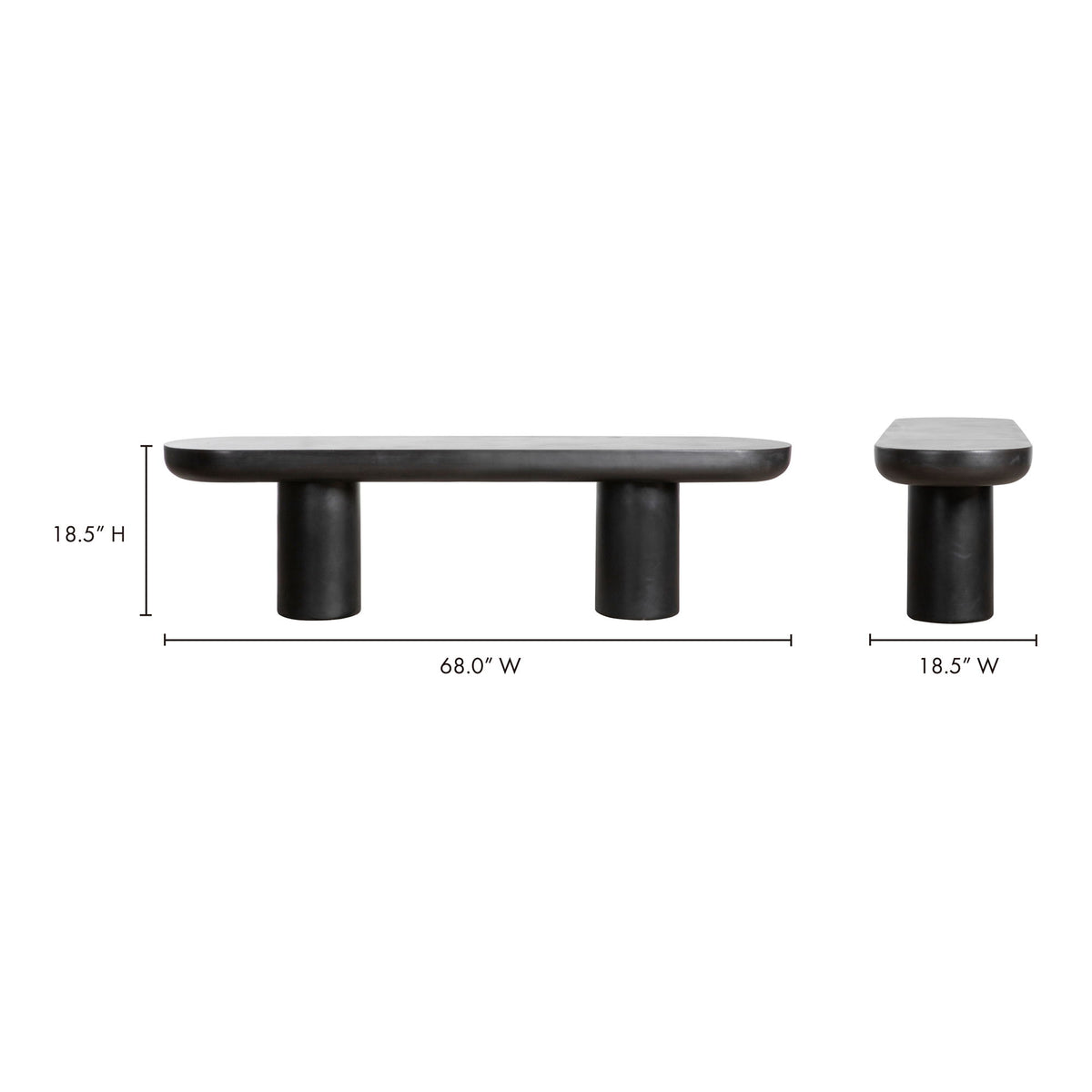 Rocca - Bench Concrete - Black