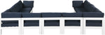 Nizuc - Outdoor Patio 11 Piece Modular Sectional With White Frame