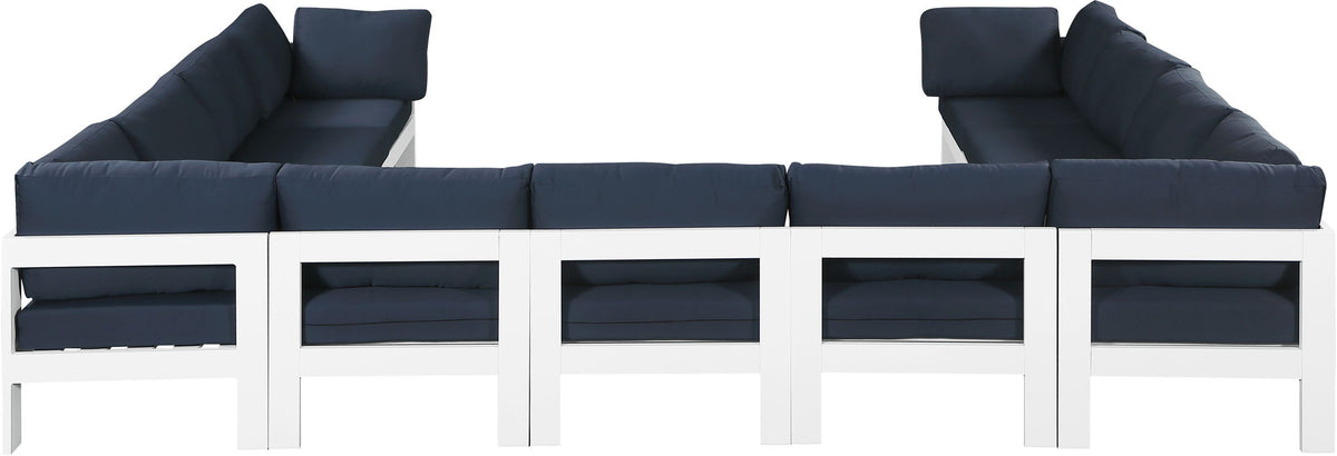 Nizuc - Outdoor Patio 11 Piece Modular Sectional With White Frame