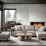 Fitch - Wood Oak Veneer Coffee Table - 3 Legs