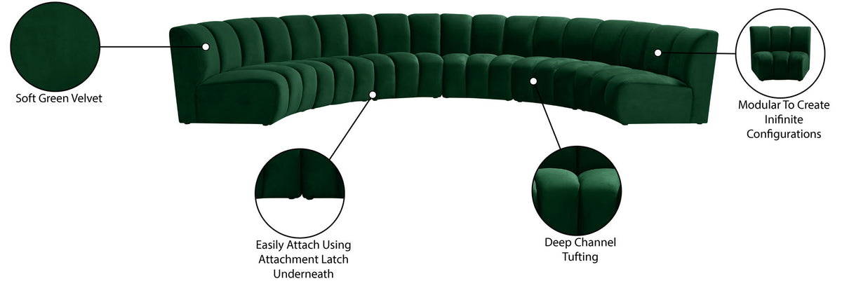 Infinity - 6 Piece Velvet Modular Sectional