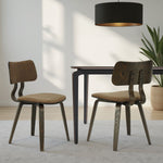 Jaguar - Curved Back Wood Dining Chair With Faux Leather Seat
