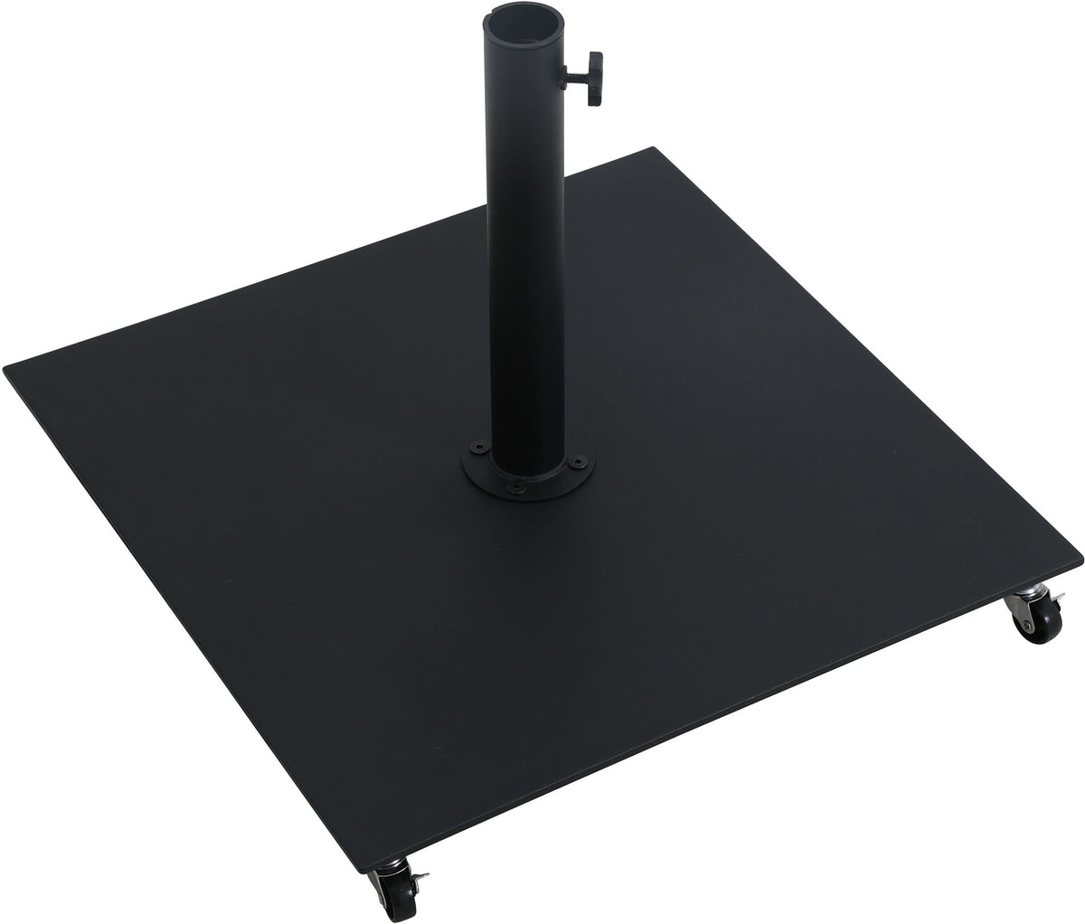 Fiji - Aluminum Patio Umbrella With Square Black And Teak Base
