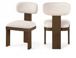 Timbra - Linen Textured Fabric Upholstered Dining Chair (Set of 2) - Walnut Base