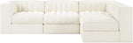 Rummi - Velvet Performance Fabric Upholstered 4 Piece Modular Sectional