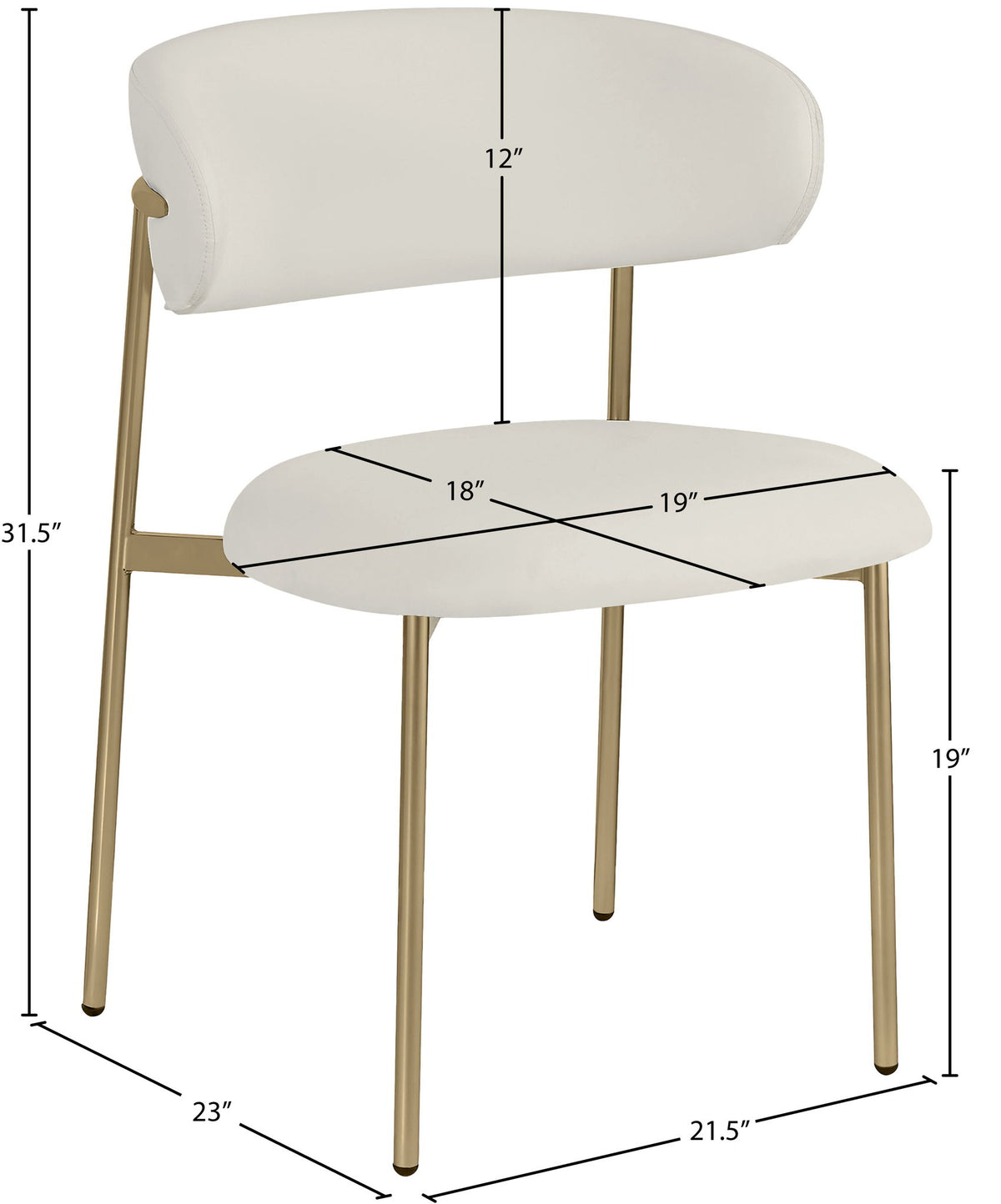 Lupita - Dining Chair With Brushed Gold Legs (Set of 2)