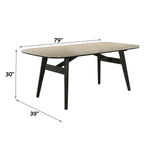 Lark - Dining Table - Travertine / Black