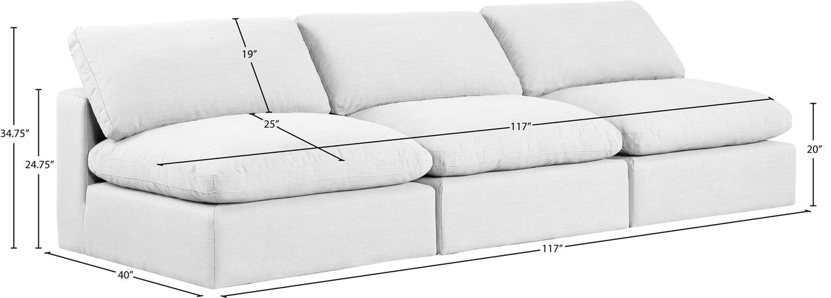 Comfy - Linen Modular Armless Sofa 3 Seats