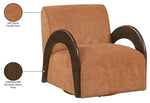 Neria - Chenille Fabric Upholstered Swivel Accent Chair - Painted Brown Base