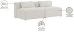 Cube - Linen Modular 2 Seat Armless Sofa