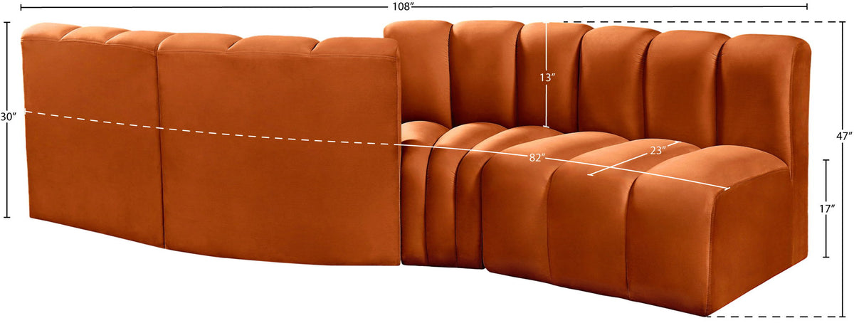 Arc - Velvet 4 Piece Sofa