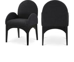 Waldorf - Boucle Dining Arm Chair With Black Legs