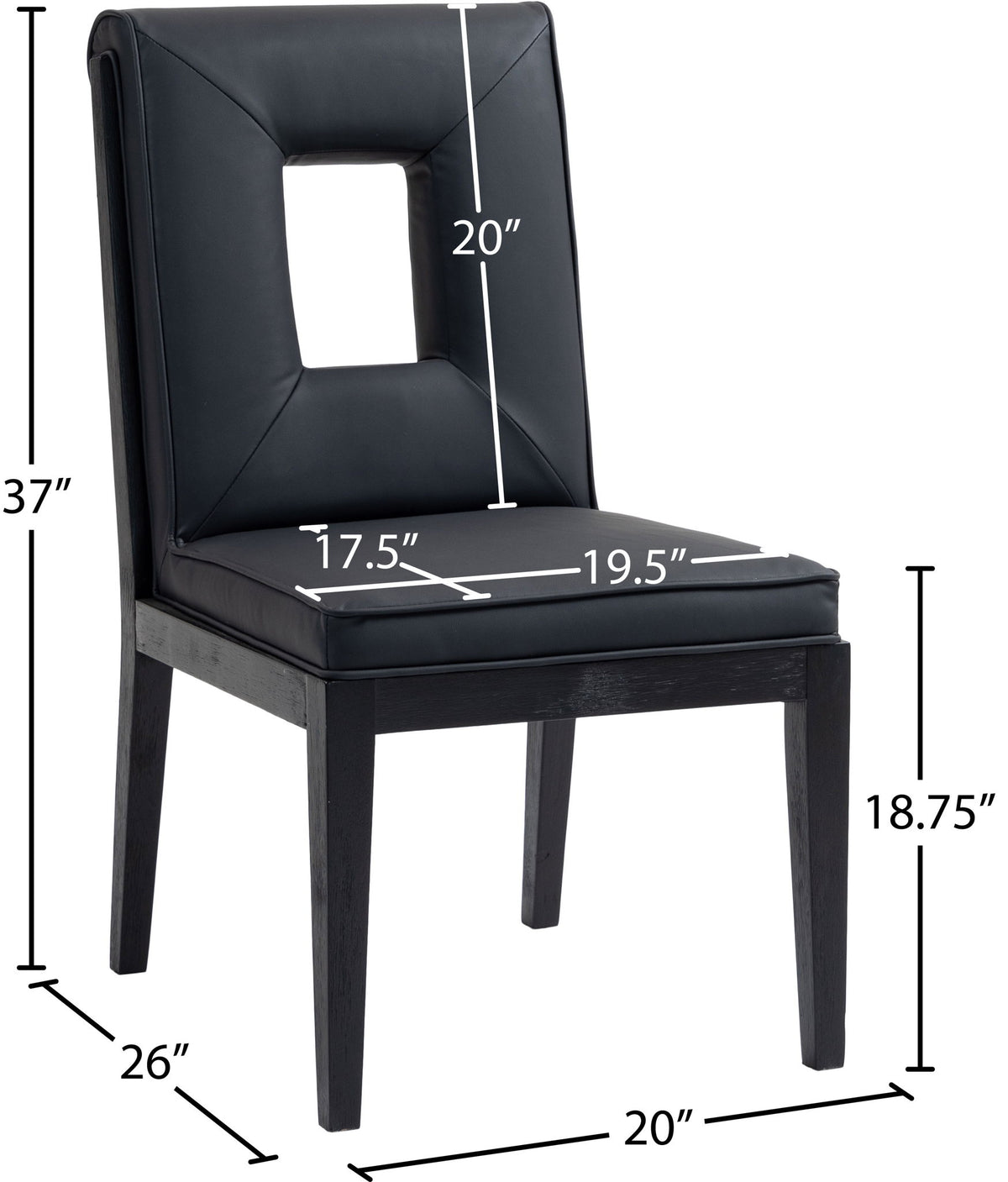 Gwendolyn - Faux Leather Dining Side Chair With Black Frame (Set of 2)