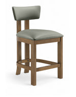 Lavrin - Vegan Leather Upholstered Counter Stool (Set of 2) - Walnut Base