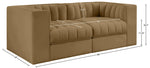 Rummi - Velvet Performance Fabric Upholstered 2 Piece Modular Loveseat