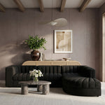 Rummi - Velvet Performance Fabric Upholstered 5 Piece Modular Sectional