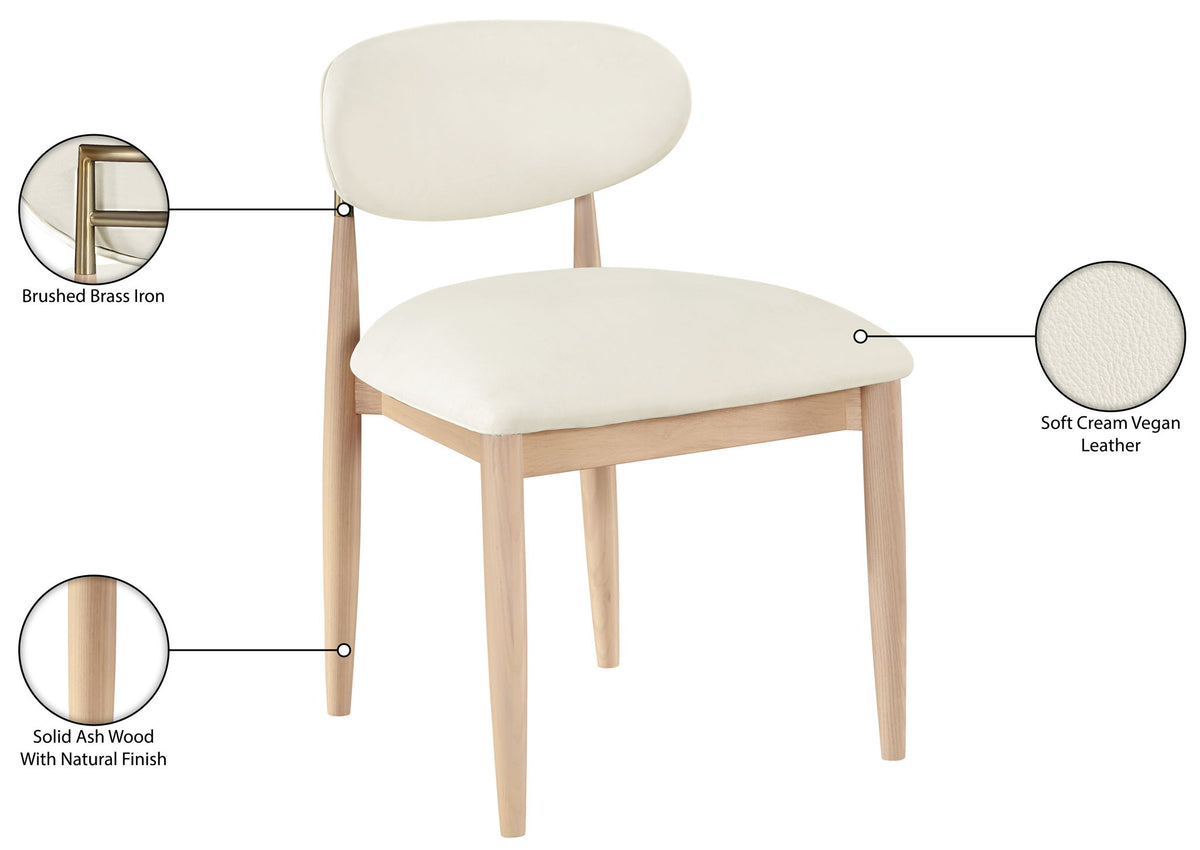 Riccio - Faux Leather Dining Side Chair (Set of 2) - Natural Frame